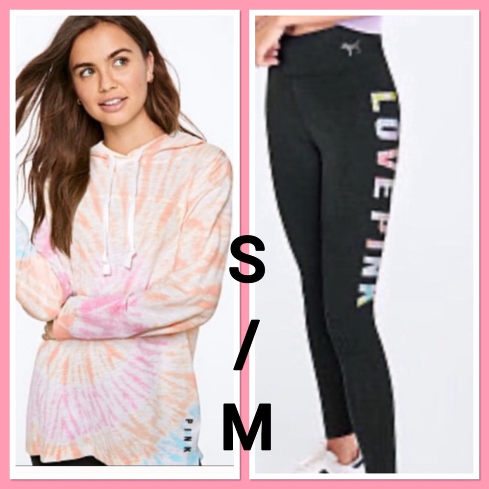 NWT VS PINK SMALL/MEDIUM TIE DYE BLING SET